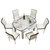 美天乐 餐桌椅组合现代简约伸缩折叠家用实木圆饭桌带电磁炉钢化玻璃餐桌(白网玻璃（无炉） 餐桌+8椅)第5张高清大图