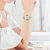 欧美时（OMAYS）手表女士时尚休闲双日历全自动机械表女 潮流精钢带防水夜光运动女表商务女神气质腕表(白色 钢带)第3张高清大图