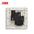 ABB官方旗开关插座面板轩致无框星空黑色系列USB+五孔一开单控双控错位二三插三孔16A电视电话电脑六类网插86型家用(一开16A三孔AF228-885)第5张高清大图