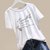 2022春夏女装新款t恤纯棉宽松短袖洋气字母半袖体恤打底上衣(白色 S)第4张高清大图
