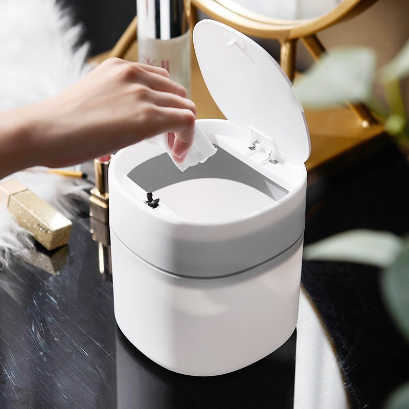 迷你桌面垃圾桶翻盖家用小号收纳桶宿舍办公室桌上按压式废纸篓120只