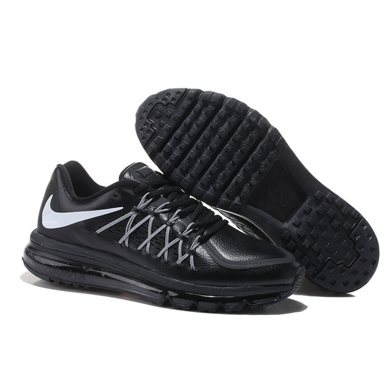 nike 2015 耐克全掌气垫鞋皮面运动跑步鞋 户外鞋 保暖鞋(黑色)