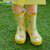 儿童雨鞋雨衣套装宝宝雨靴男童女童雨鞋防滑小孩水鞋秋冬天雨鞋潮版(粉色 34码)第4张高清大图