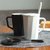 ins北欧简约陶瓷马克杯子咖啡杯带盖勺情侣办公室家用男女喝水杯(橡木柄几何黑白一对（带瓷盖勺）)第2张高清大图