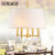 汉斯威诺纯铜美式乡村客厅餐厅书房卧室玻璃灯罩灯具欧式全铜吊灯HS707008(4头(带光源))第3张高清大图