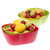 西派珂双层创意水果盘零食糖果干果盒欧式时尚水果盆套装组合果盆(黄红套装)第4张高清大图
