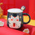 创意超萌超可爱少女大容量咖啡马克杯个性潮流情侣陶瓷杯子带盖勺(黄色)第3张高清大图