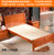 家具实木床 单人床实木单人床1.2米1.35米1.5米1.8米成人木板床简约老式橡木硬板床(胡桃色 1200*2000*460mm)第3张高清大图