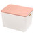 杂物收纳筐厨房收纳盒家用桌面办公室零食化妆品整理盒储物盒带盖(2个中号（檀红）)第5张高清大图