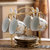 欧式陶瓷咖啡杯套装套具 创意茶具客厅家用水杯马克杯牛奶杯(金点蓝 2杯2碟2勺)第4张高清大图
