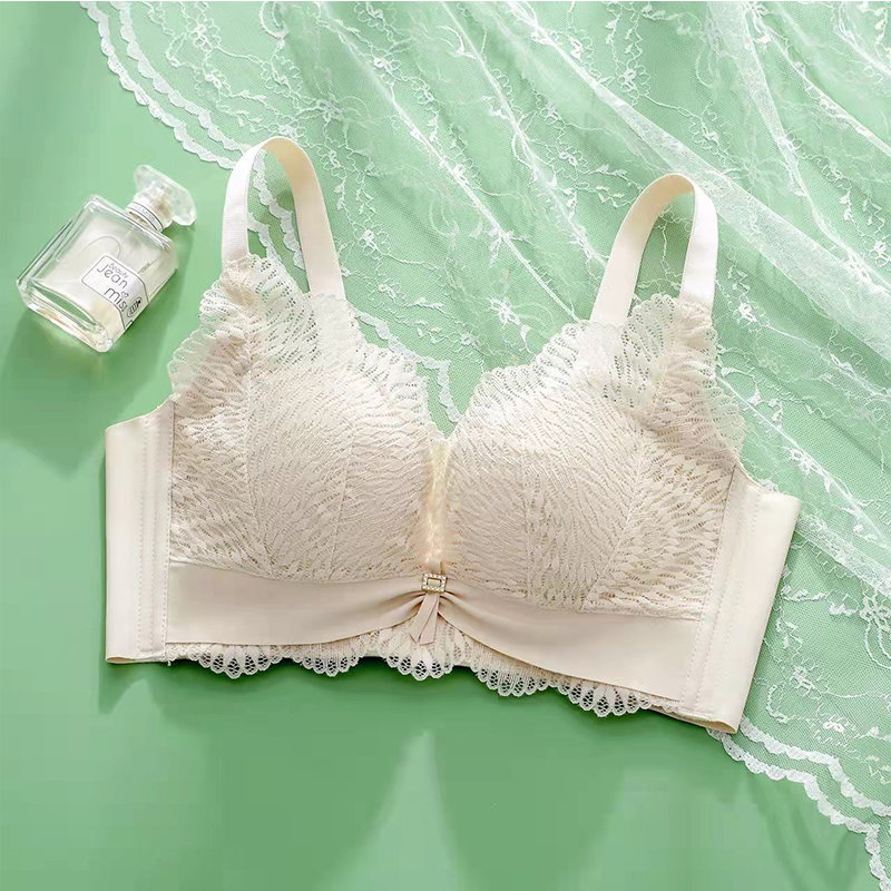 女薄款小胸聚拢无钢圈调整型收副乳防下垂夏季大胸显小文胸罩浅紫80a