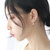 福相似 S925银耳钉贝珠合成珍珠短款耳坠女士韩版镶钻耳钉耳饰品(白色)第3张高清大图