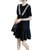 欧洲站赫本风黑色短袖连衣裙女气质高端显瘦荷叶边裙夏装新款(黑色 M)第5张高清大图