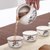 润器 茶具套装 陶瓷亚光功夫茶具整套耐热茶壶茶碗包邮(10头紫灰花茶壶)第3张高清大图