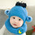 秋冬婴儿毛线帽0儿童3宝宝帽子6围巾两件套装12个月小孩加绒1-2岁(红咖)第5张高清大图