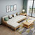吉木多 北欧实木现代简约组合布艺L字型沙发(胡桃色 1+2+3+长茶几+方几)第2张高清大图