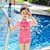 亲子泳衣女母女一家三口保守可爱遮肚分体游泳衣女童泳衣中大童(粉色运动宝宝款- XL（100-110CM）运动设计 尽情玩耍-)第3张高清大图
