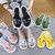 鞋子女学生韩版拖鞋女夏外穿厚底高跟中跟网红新款时尚防滑女鞋都喜欢(2020芝熊猫（黑色）)第4张高清大图
