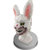 万圣节帅气恐怖兔子面具全脸恶魔血腥兔装饰恐怖绒毛面具道具(白色 血腥兔（2个）)第2张高清大图