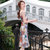 MISS LISA时尚印花连衣裙女式职业装修身中长款连衣裙吊带裙GDX-C60(粉红色 XXL)第4张高清大图
