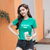 Dream Gate夏季新款T恤长字母印花休闲纯色修身韩版女装(绿色 XXL)第3张高清大图