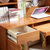 忆斧至家 中式 书房台式电脑 带书柜书架组合家用多功能实木书桌(海棠色)第2张高清大图