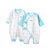 小米米minimoto婴儿宝宝连身连体衣新生儿哈衣爬服打底睡衣(冰蓝-对襟连身衣 80cm（9-18个月）)第2张高清大图