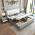 吉木多 美式实木床主卧双人床1.5米经济型现代简约1.8米储物婚床(1.5*2米（胡桃色+白） 单床)第3张高清大图