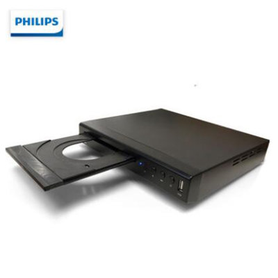 飞利浦（PHILIPS）TAEP200 DVD播放机家用影碟机 巧虎DVD播放器 光盘视盘机 电视VCD学习盘高清VCD(黑色 官方标配)