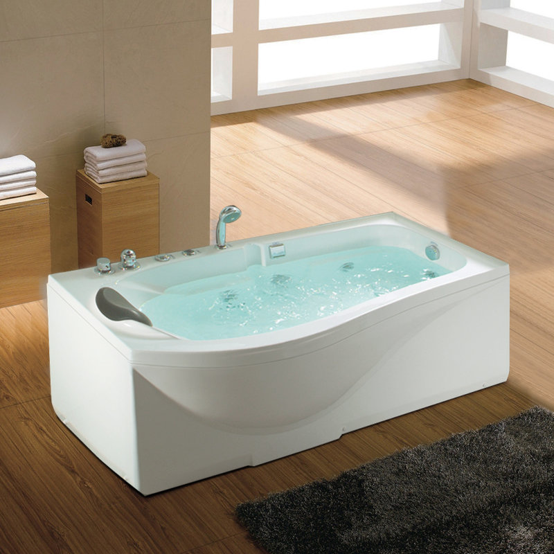 尚雷仕单人按摩浴缸豪华恒温加热亚克力冲浪气泡舒适简约欧式浴盆简约