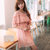Mistletoe高腰夏季甜美小清新女装荷叶边喇叭袖连衣裙F6725(粉红色 XL)第3张高清大图
