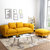 一米色彩 布艺沙发 北欧小户型三人位沙发组合沙发(香蕉黄 小三人位+脚踏)第2张高清大图