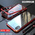 苹果XR手机壳磁吸金属玻璃壳 iPhoneXr保护套防摔全包ip9手机套6.1英寸 苹果xr保护壳个性男女款(全红+玻璃)第2张高清大图