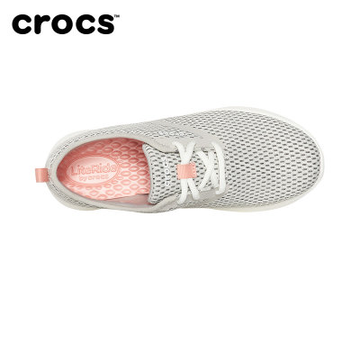 Crocs女鞋 秋季LiteRide酷网运动鞋透气休闲鞋镂空系带鞋|205726(白色 38)
