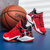 迈凯恩品牌儿童篮球鞋2022新款男童网面透气运动鞋男孩网鞋中大童防滑高帮跑步鞋(黑红685 37（22.5）)第5张高清大图