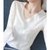 SUNTEK潮牌女装t恤长袖V领上衣白色2022新款早春季春装修身内搭体恤(3XL 纯白色)第3张高清大图