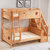 实木儿童上下床多功能组合两层双人床上下铺木床双层高低子母床(1350mm*1900mm 双层床+梯柜+书架)第4张高清大图