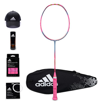 adidas阿迪达斯羽毛球拍全碳素拉高磅单拍女性超轻碳纤维RK808501粉色(粉红色RK808501 单只)