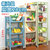 厨房置物架落地多层果蔬菜架用品菜篮子物储筐玩具收纳架家用大全(蓝色 5006加大号4层（含菜盒）+轮子)第5张高清大图