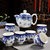 茶具套装整套陶瓷防烫双层杯功夫茶具中式青花瓷茶壶茶杯家用.Sy  7件(蓝牡丹)(7件)第4张高清大图
