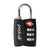 美国Pack all三键TSA密码锁旅行拉杆箱防盗锁健身房密码门锁背包挂锁(黑色)第2张高清大图