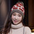 帽子女秋冬天韩版时尚拼接毛线帽保暖套头帽针织帽可爱677888(红色 弹力均码)第5张高清大图