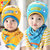 春季新款男女宝宝帽子 儿童帽子秋冬季 韩版婴儿棉布套头帽三角巾两件套装0-1-2岁(天蓝色)第2张高清大图