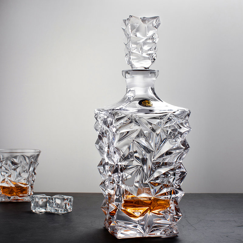 进口水晶玻璃酒樽威士忌酒杯家用醒酒器酒具洋酒杯套装酒瓶空瓶8号800