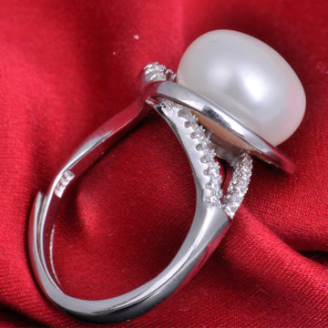 梦克拉Mkela淡水珍珠戒指 烂漫 S925银戒指 开口银戒指