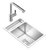 阿萨斯(ASRAS)2643B 多功能304不锈钢手工水槽 吧台 洗菜池 单槽(4件套-3058龙头 3246)第5张高清大图