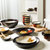 日式陶瓷碗家用创意简约饭碗面碗汤碗菜碟碗盘餐具套装微波炉专用(花语双耳鱼盘 默认版本)第5张高清大图
