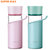苏泊尔高硼硅耐热玻璃杯420ML时尚优雅男女士办公杯随行杯KC42AK2(粉色)第3张高清大图