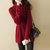 MISS LISA红色羊毛衫外穿高领针织衫内搭中长款毛衣春季新款女装W26S33303(红色 XL)第2张高清大图