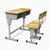【京好】孩童学习桌椅套装 现代简约环保实木桌子椅子小孩课堂学校教育机构A86（物流到付）(黄色双人带靠背 20套（物流到付）)第4张高清大图
